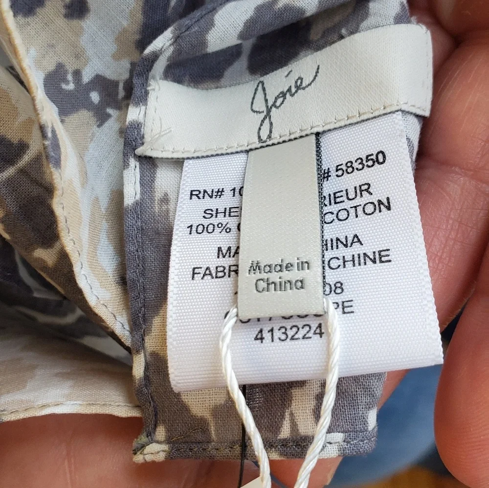 Joie Women's Renita Lightweight Animal Print Cotton Scarf NEW